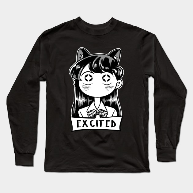 Komi-san Excited Long Sleeve T-Shirt by gamergeek